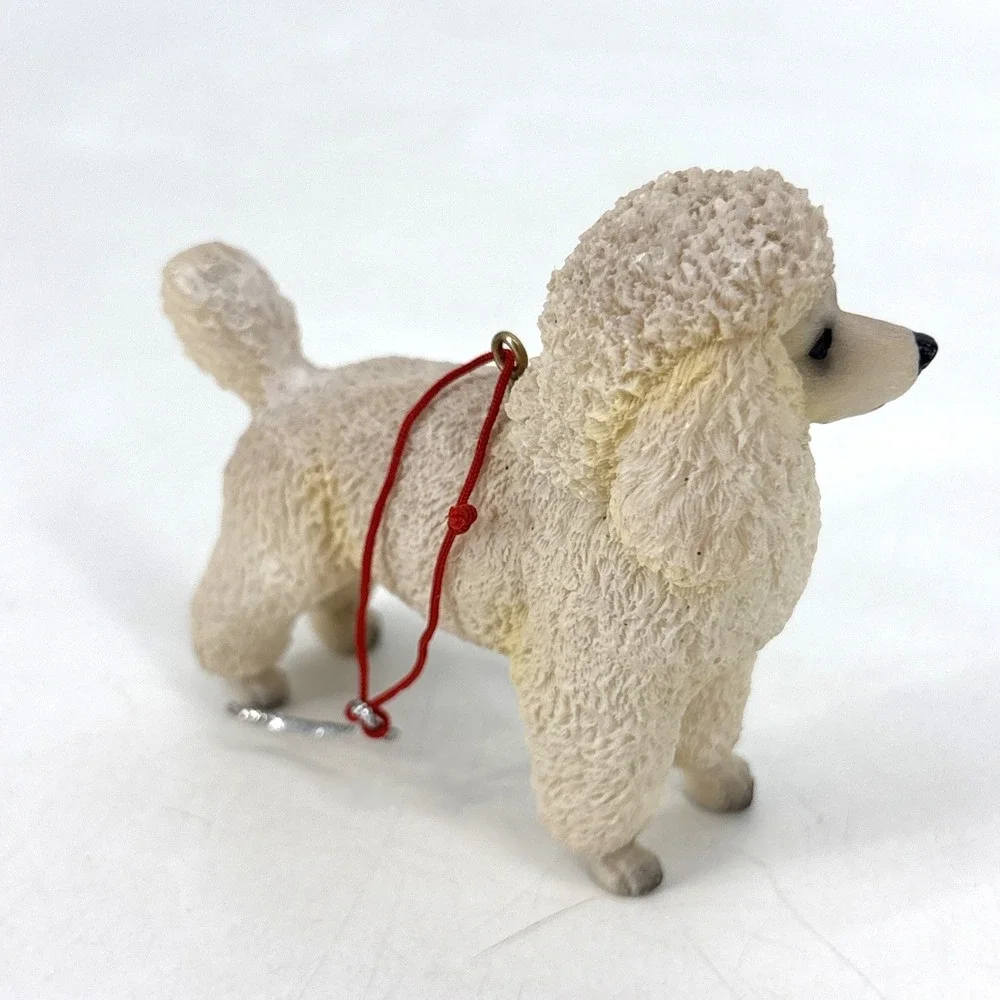 Poodle Dog Ornament Figurine Hand Painted‎ White Sport Cut 3